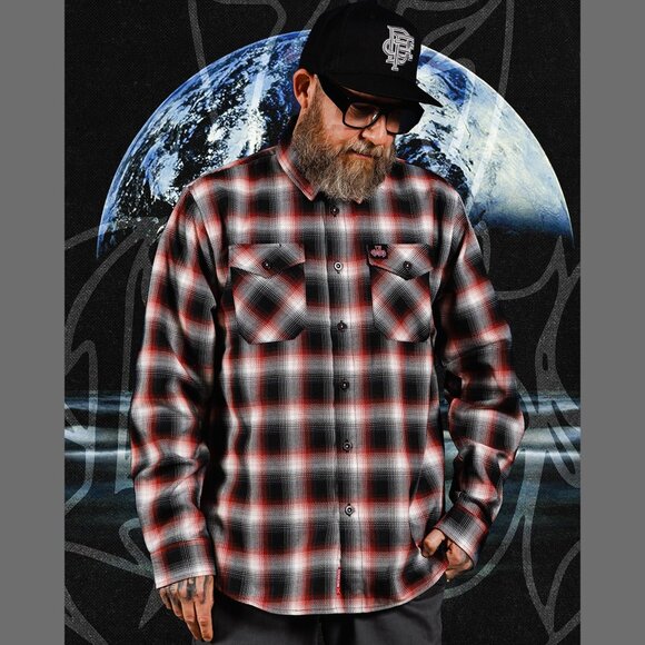 DIXXON FLANNEL x IN FLAMES Flannel Shirt Collab - LUNAR STRAIN - Men's XL - Picture 3 of 12